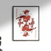 Plakat Joker czerwony przedstawia postać jokera z klasycznej talii 54 kart zawierającej wyjątkowe osobistości w łemkowskich strojach! Joker ubrał strój kawalera z okolic Muszyny z przełomu XIX i XX w.